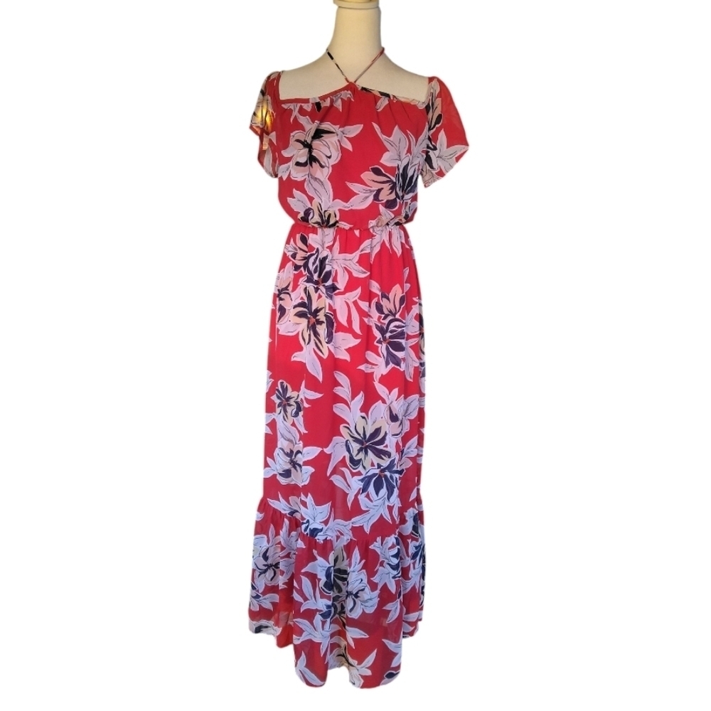 Beautifulโ Japna Maxi Length Botanical Print Off The Shoulder Dress Size Small